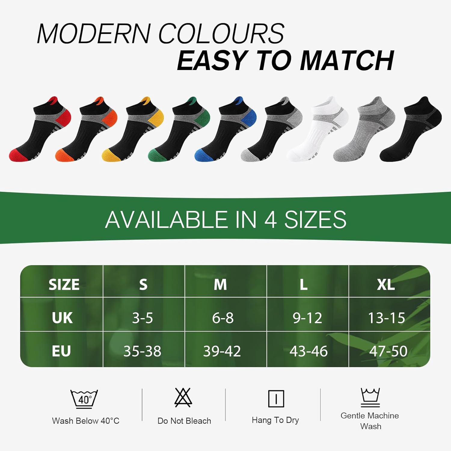 Thumbnail 6 de Stoeury Bamboo Trainer Socks for Men & Women – Breathable, Cushioned & Seamless Toe (6 Pairs)