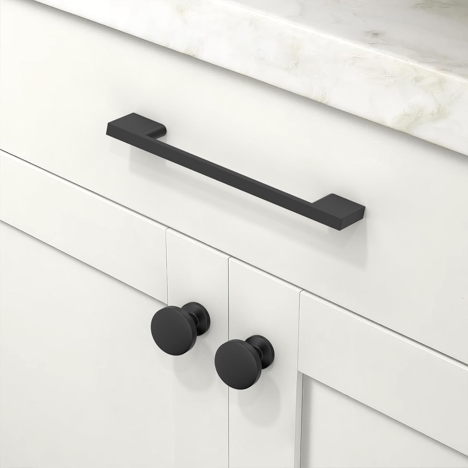 Detalle 2 de Talentedeco 10-Pack Matte Black Cabinet Pulls, 5-Inch (128 mm) Centre-to-Centre