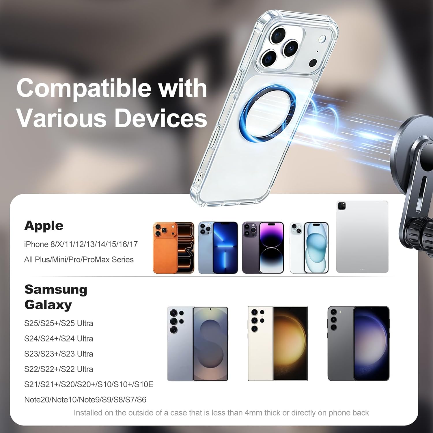 Thumbnail 1 de WONLIVE for MagSafe Ring Sticker (Metal, Strong Adhesive) for MagSafe Holders & Accessories