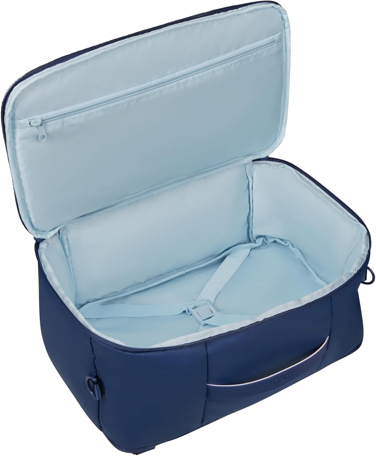Detalle de American Tourister Puffypop 3-Way Untersitz-Handgepäck mit Laptopfach bis 14 Zoll (40 x 25 x 20 cm, 21 L) – Navy