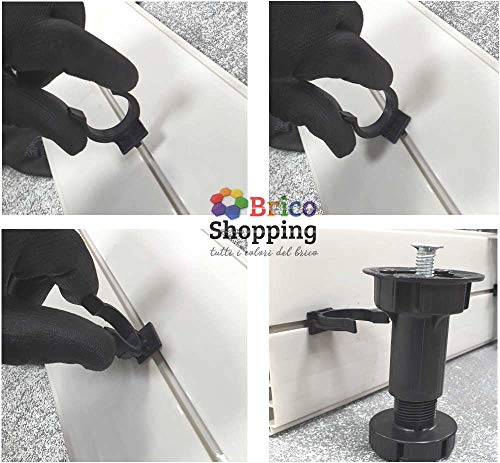 Detalle de BricoShopping Gancio universale per zoccolo in ABS – clip rapido per piedini e zoccolatura in alluminio