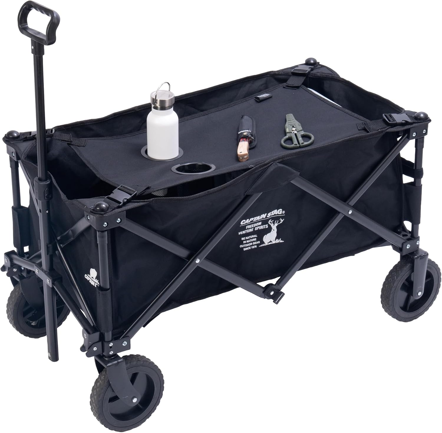 Detalle 2 de キャプテンスタッグ UL-1087 4輪キャリー用テーブル&カバー カップホルダー付き
