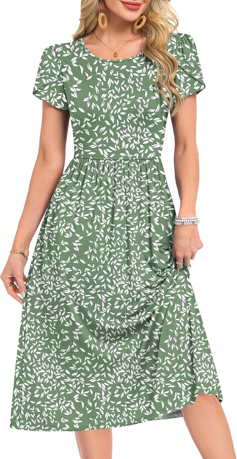 Detalle 2 de MOLERANI Summer Dress for Women: UK Round Neck Short Sleeve Tunic with Pockets