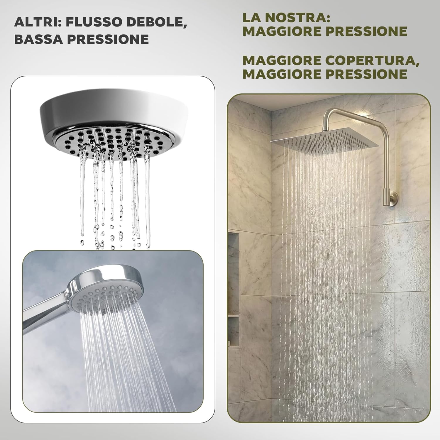 Detalle 2 de Soffione doccia Ribech quadrato inox 360°