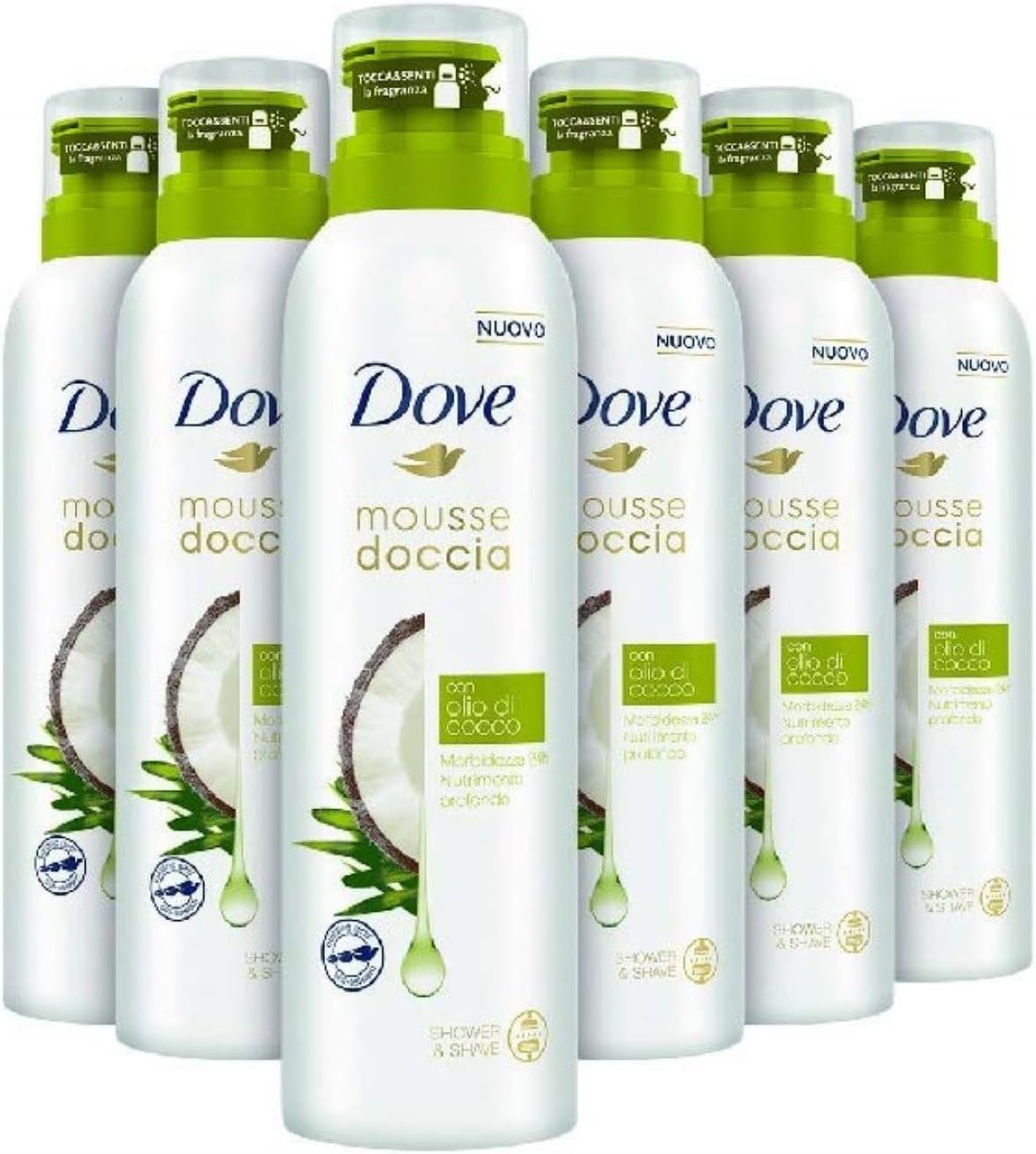 Detalle de Dove Mousse Doccia Olio di Cocco 6×200 ml