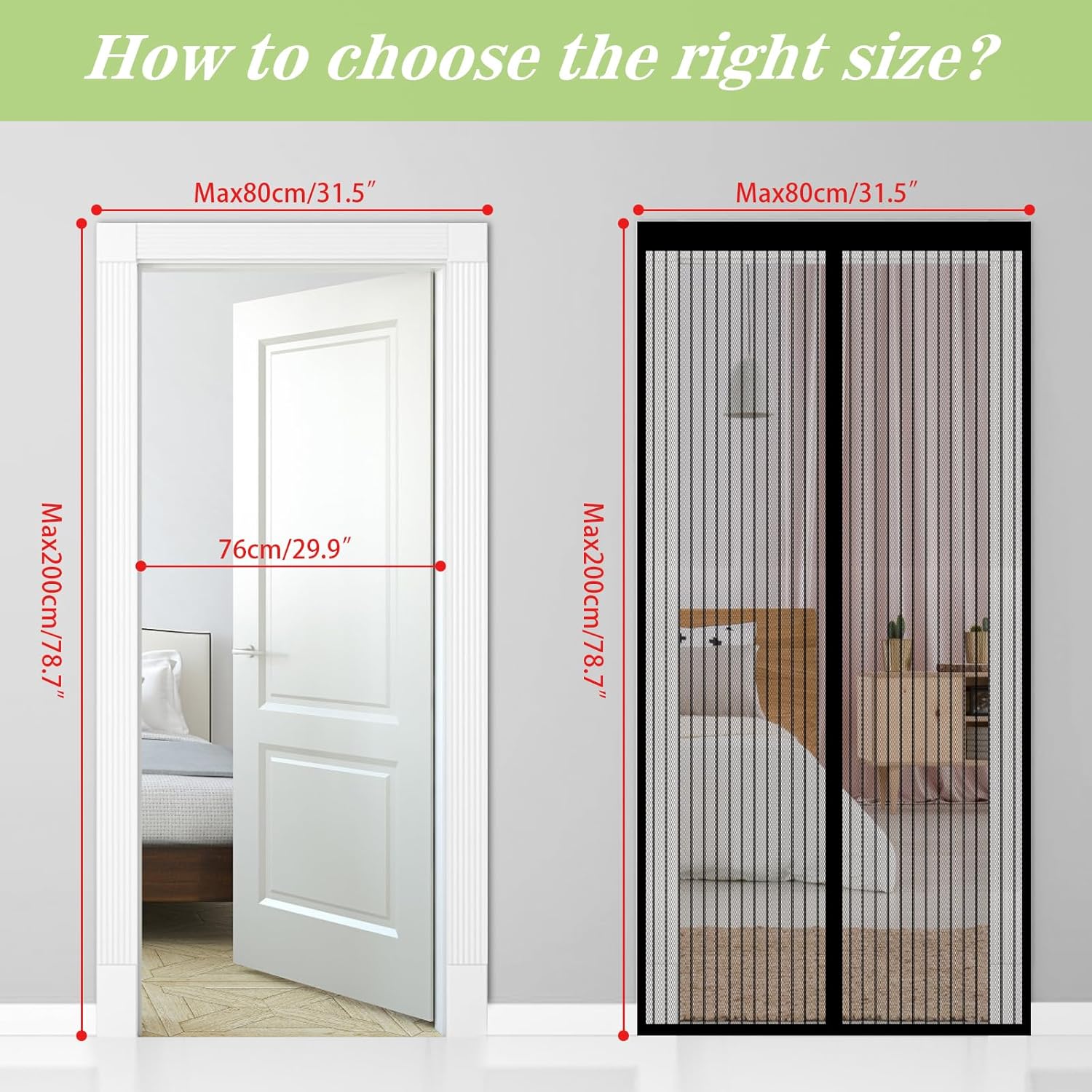 Thumbnail 6 de BSHANO Magnetic Door Curtain Fly Screen for Doors (No-Drill), 80 x 200 cm