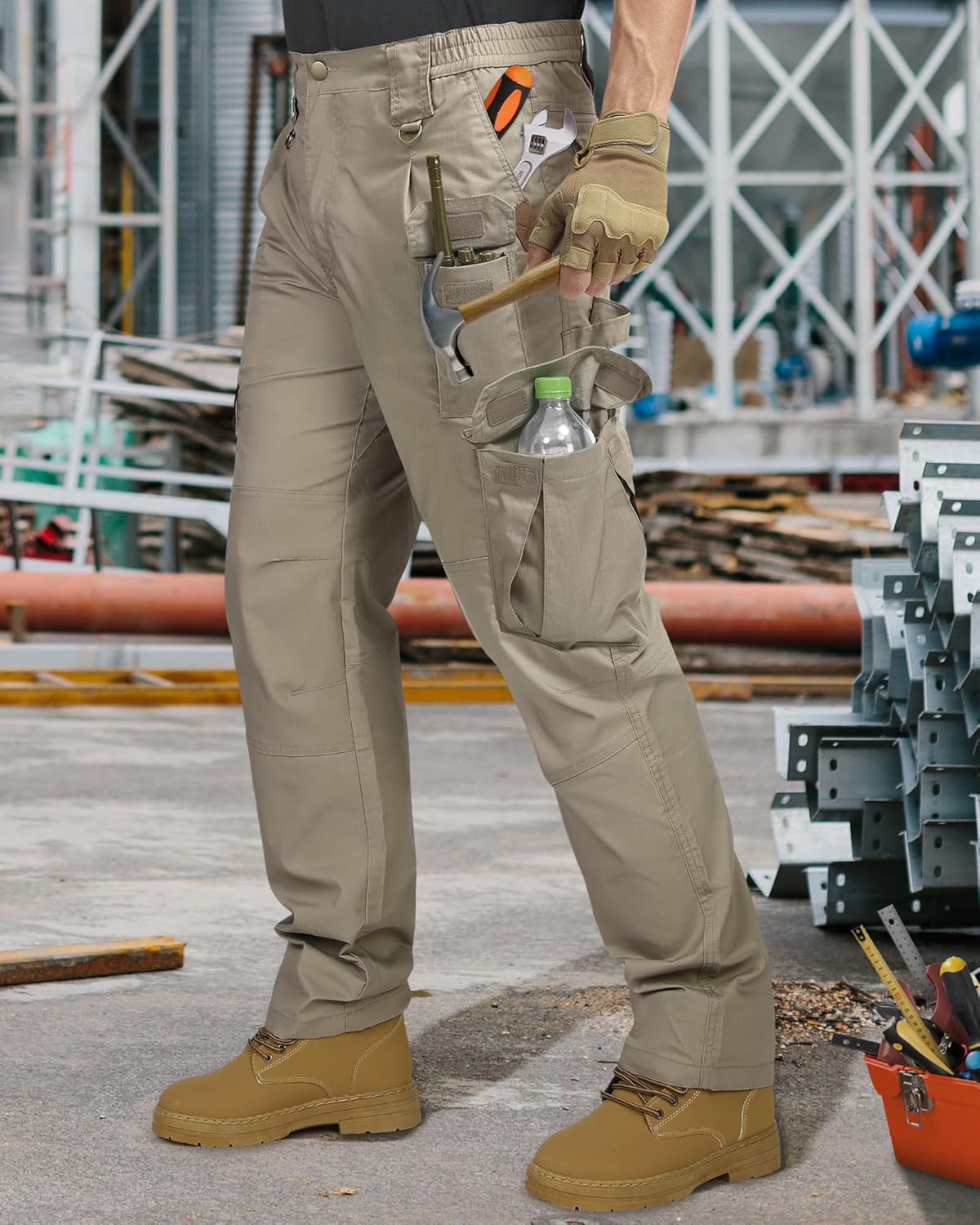 Detalle de IGOLUMON Mens Work Trousers Cargo Trousers Stretch Tactical Pants