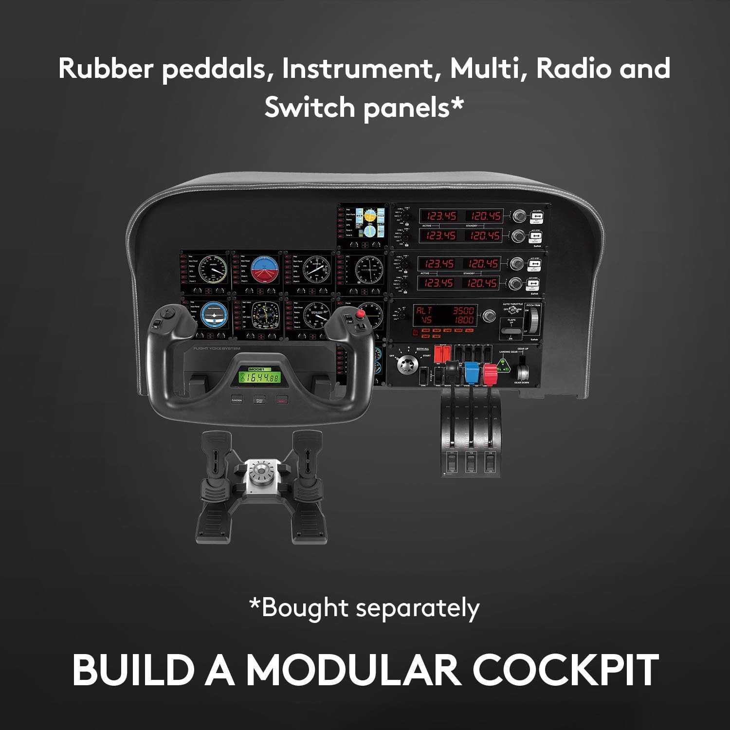 Thumbnail 3 de Logitech G Saitek PRO Flight Yoke System with throttle quadrant (USB) – PC black