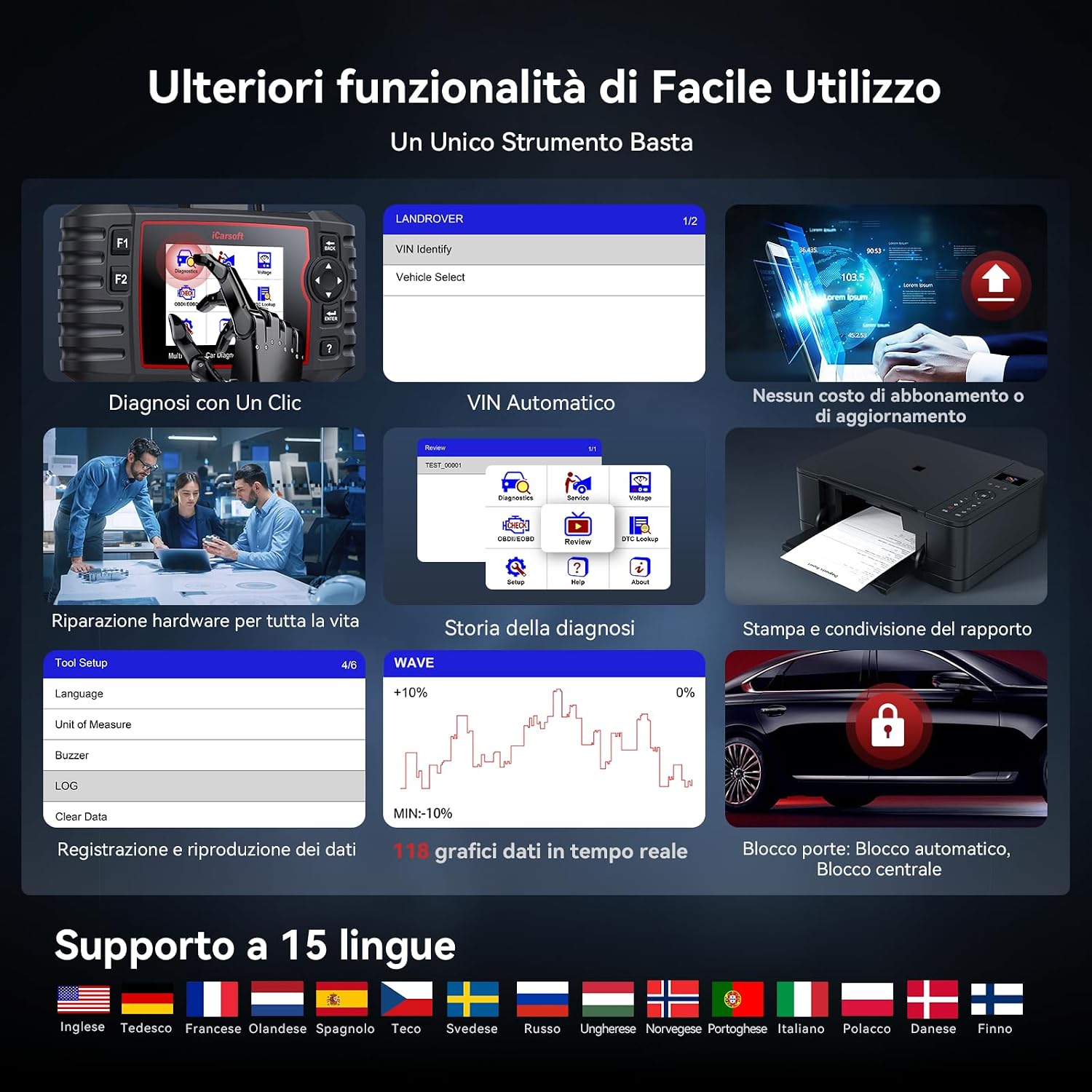 Thumbnail 6 de iCarsoft LR V3.0 Diagnosi OBD2 37 funzioni