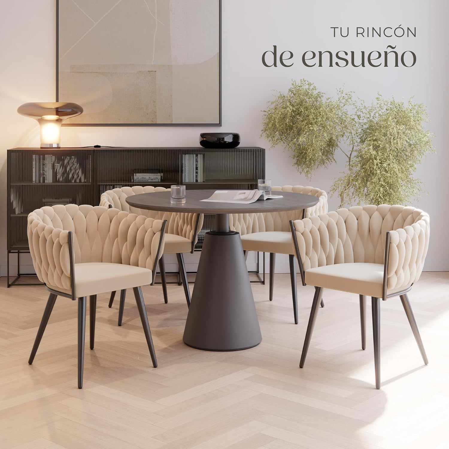 Detalle 2 de TecTake® Juego de 4 Sillas de Comedor Acolchadas