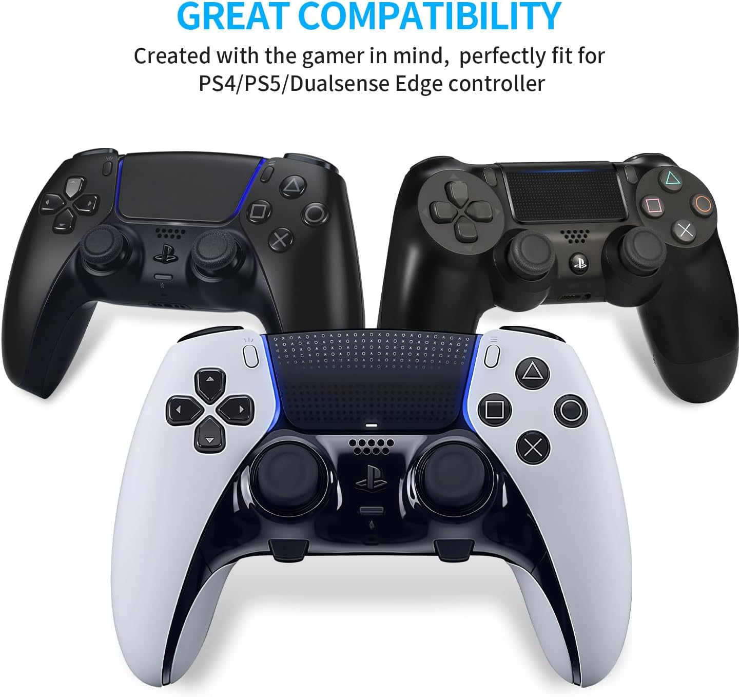 Detalle 2 de 10 Pcs Joystick Replacement Grip Caps for PS4 PS5 Controllers