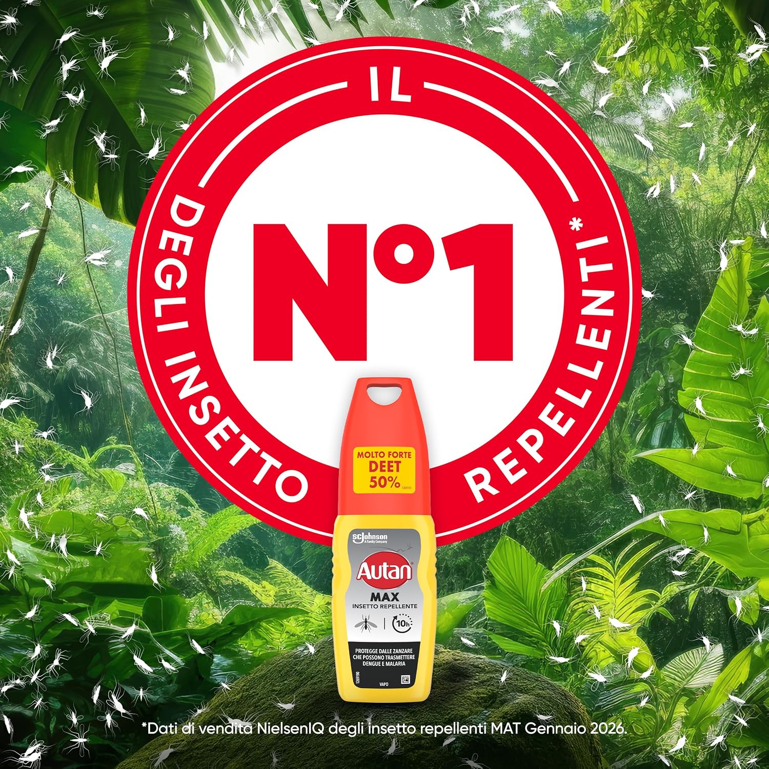 Detalle 2 de Autan Max, Deet 50%: Repellente Forte in Spray da 100 ml per zanzare comuni, tigre e tropicali