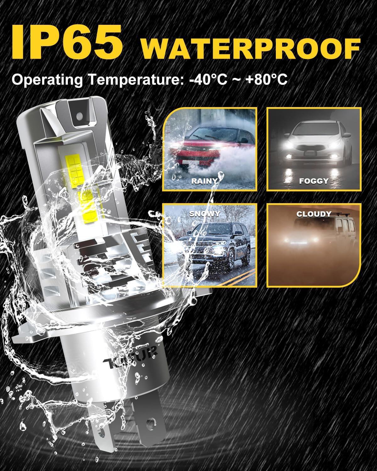 Thumbnail 6 de KATUR Ampoule H4 LED 16000LM pour voiture