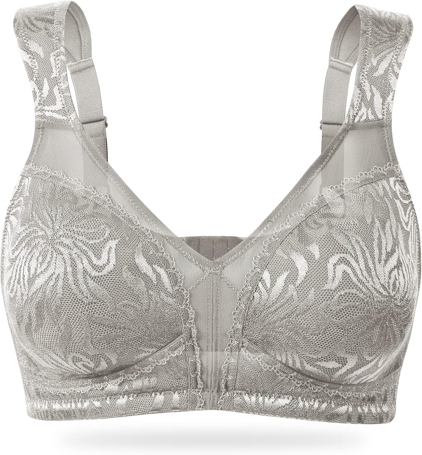 Detalle de Wingslove Women's Full Coverage Non Padded Comfort Minimizer Wire-Free Bra Plus Size