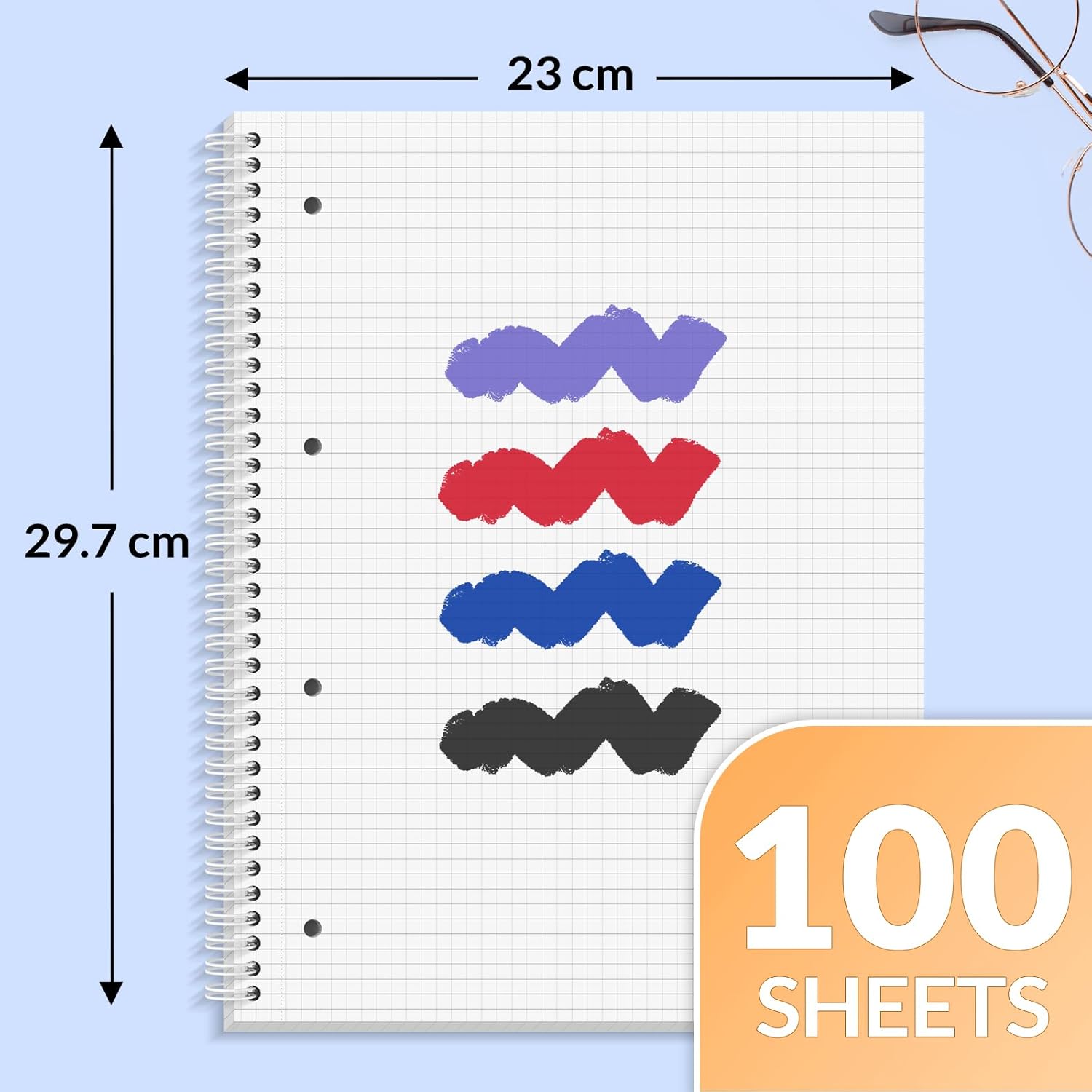 Detalle 2 de SUNEE A4 Squared Notebook Pack of 3