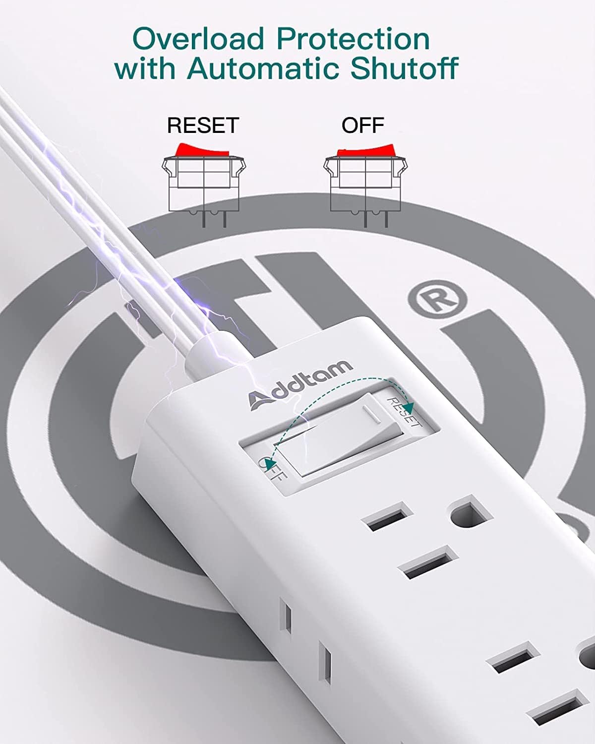 Thumbnail 4 de Addtam Power Bar with 6 Outlets