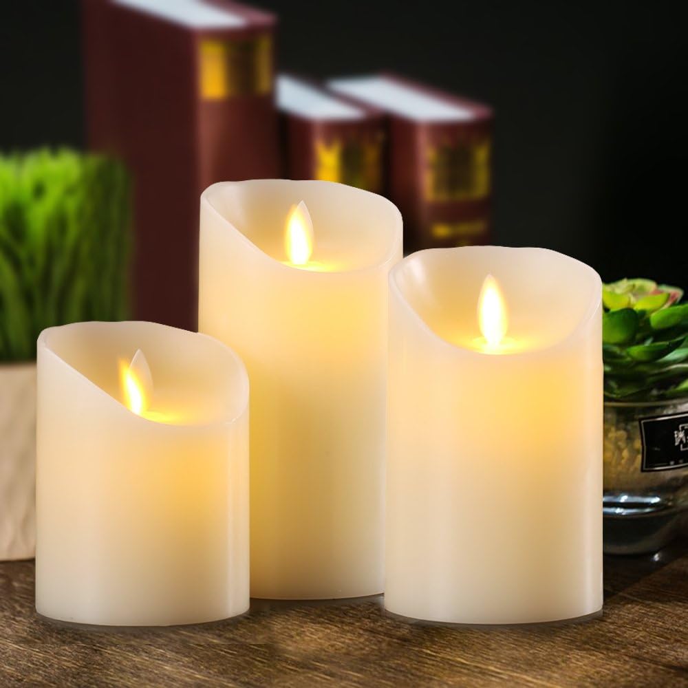 Detalle de Aku Tonpa Flameless Candles Pack of 3 24‑hour timer 🕯