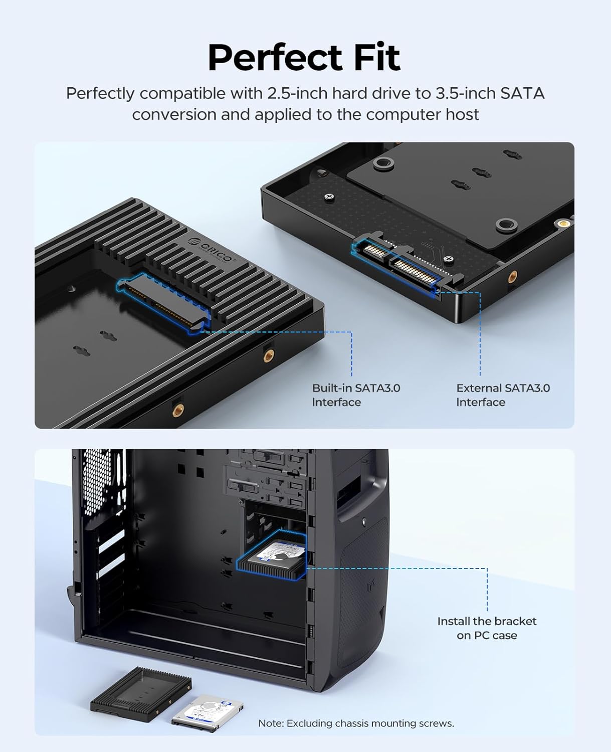Detalle 2 de ORICO D2SS adattatore HDD SATA 2,5 a 3,5