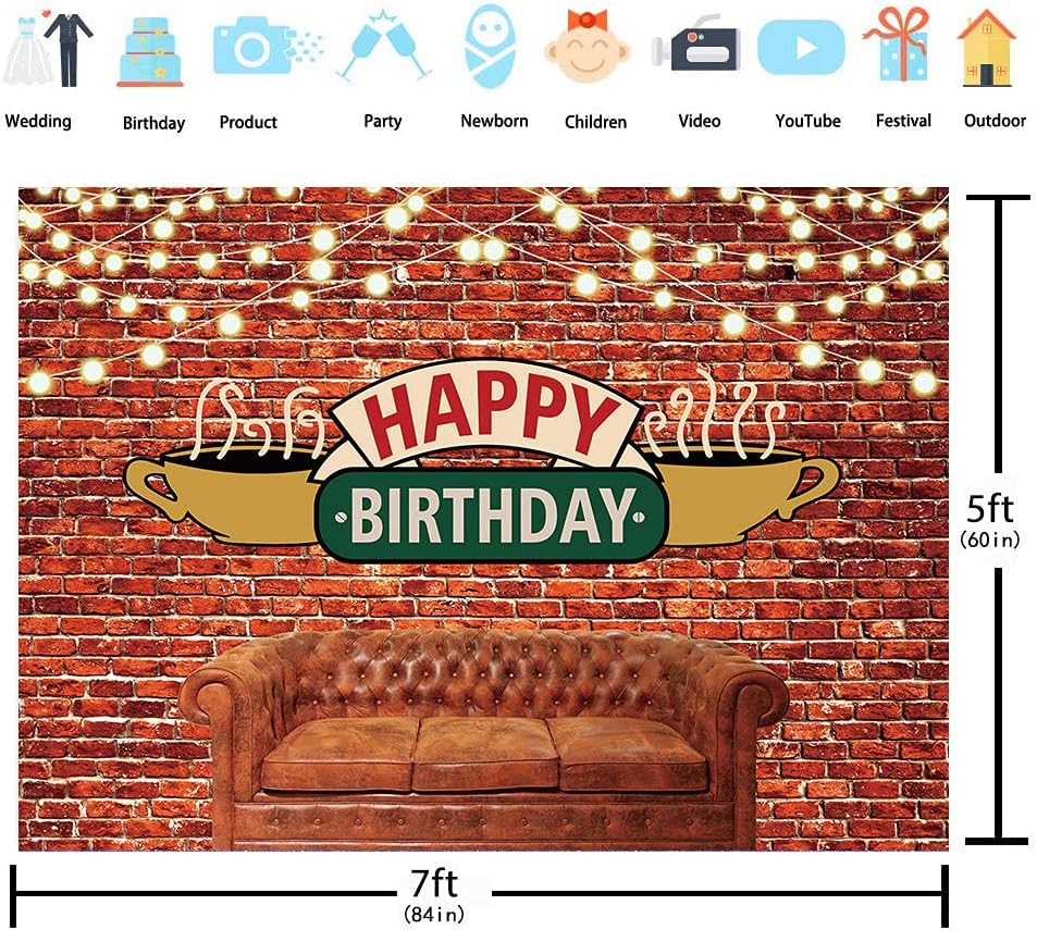 Thumbnail 4 de BINQOO Party-Hintergrund Happy Birthday für Sofa, Café & Fotografie (2,1 x 1,5 m)