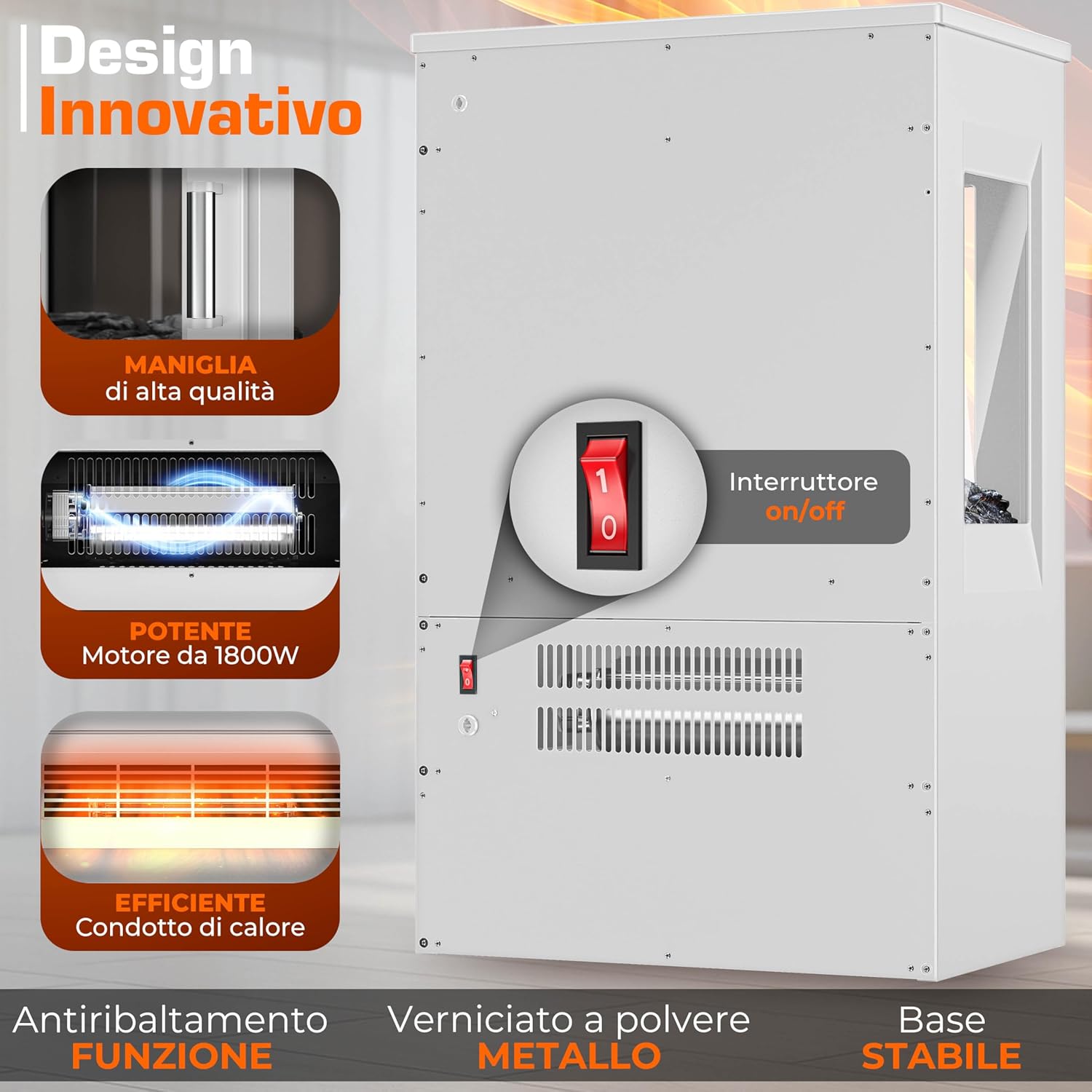 Thumbnail 6 de TRESKO Camino elettrico con riscaldamento 1800 W