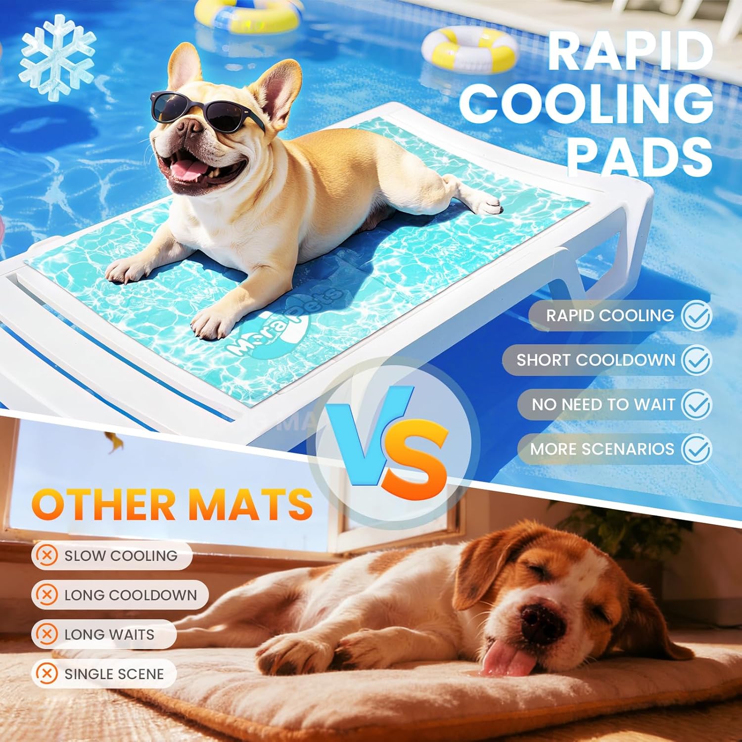 Detalle de Pawtasy Dog Cooling Mat XXL (120 x 80 cm): Durable, Non‑Toxic Self‑Cooling Pad for Extra Large Dogs