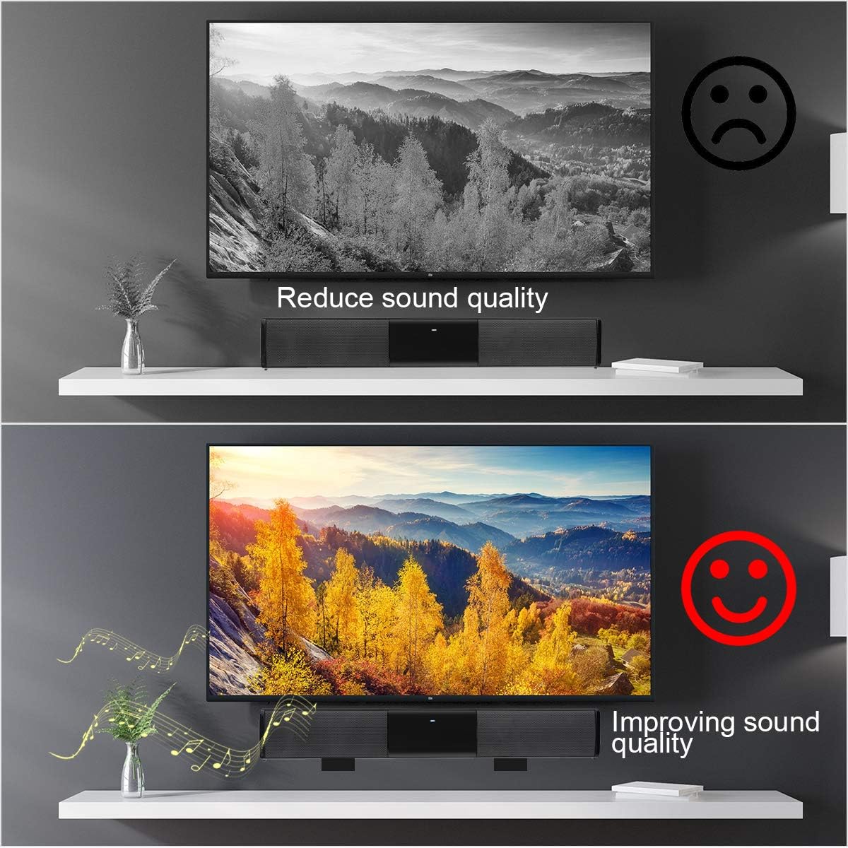 Thumbnail 2 de Suptek Soundbar-Wandhalterung SPLK201 für Mittelkanal-Lautsprecher (1 Paar), schwarz