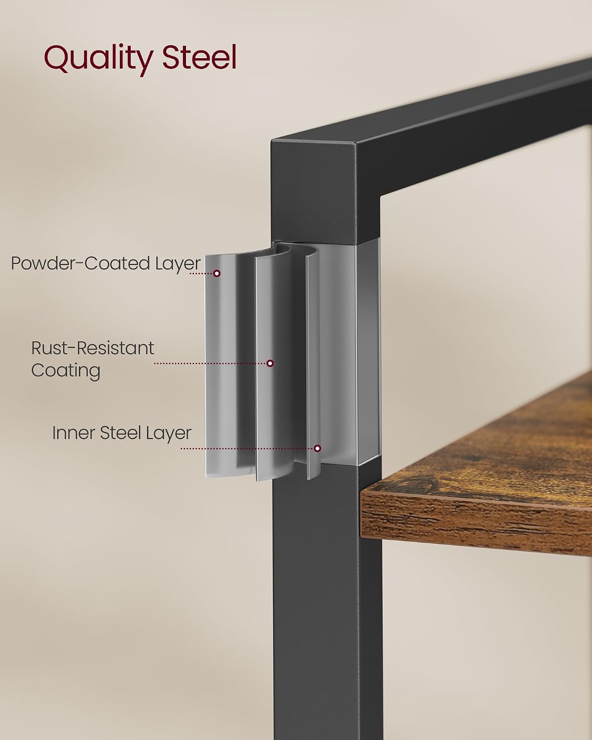 Detalle 2 de VASAGLE Ladder Bookshelf, 5-Tier