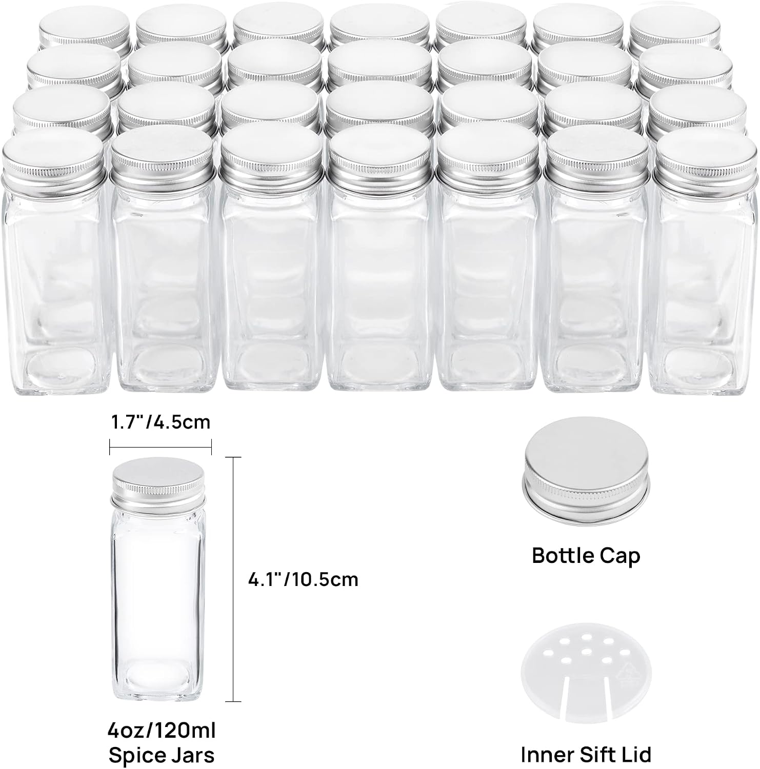 Thumbnail 5 de Vtopmart Model 1 4-Tier Spice Rack with 28 Glass Jars and 432 Labels