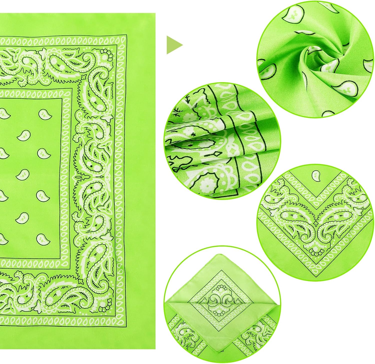 Thumbnail 1 de CECIAOAIME 22x22-Inch Paisley Bandanas, 100% Polyester Head Scarves