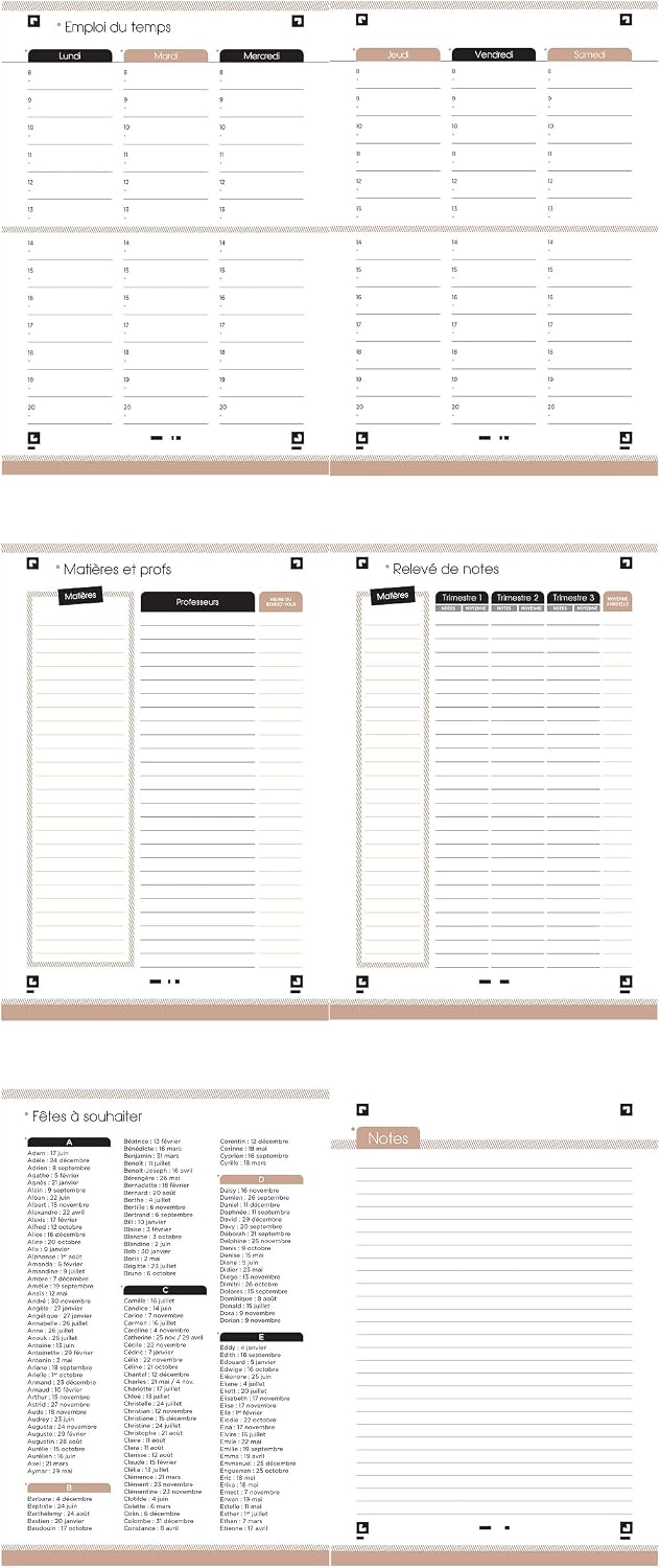Detalle 2 de Agenda Oxford Boho Chic 12x18 cm – 1 jour par page, 352 pages (Sept 26–Sept 27 Nature)