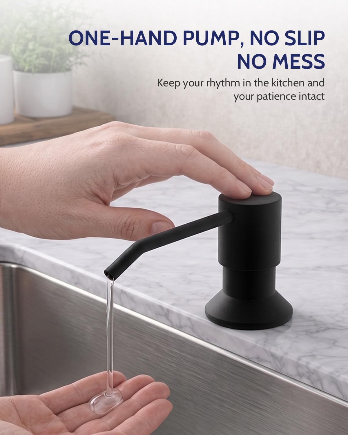 Detalle de LUFEIDRA LKF007D1S1MB Pull-Down Kitchen Faucet, Matte Black, Dual Spray