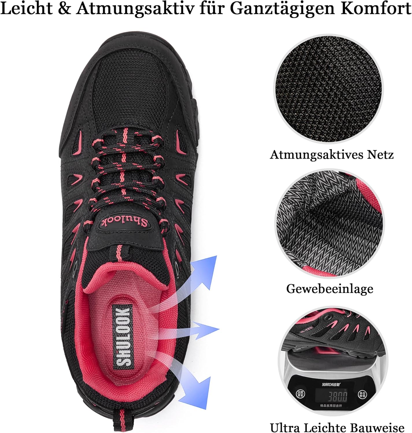 Thumbnail 3 de SHULOOK Wanderschuhe Damen wasserdicht & leicht – rutschfeste Outdoor-Trekkingschuhe für Camping, Hiking und Angeln