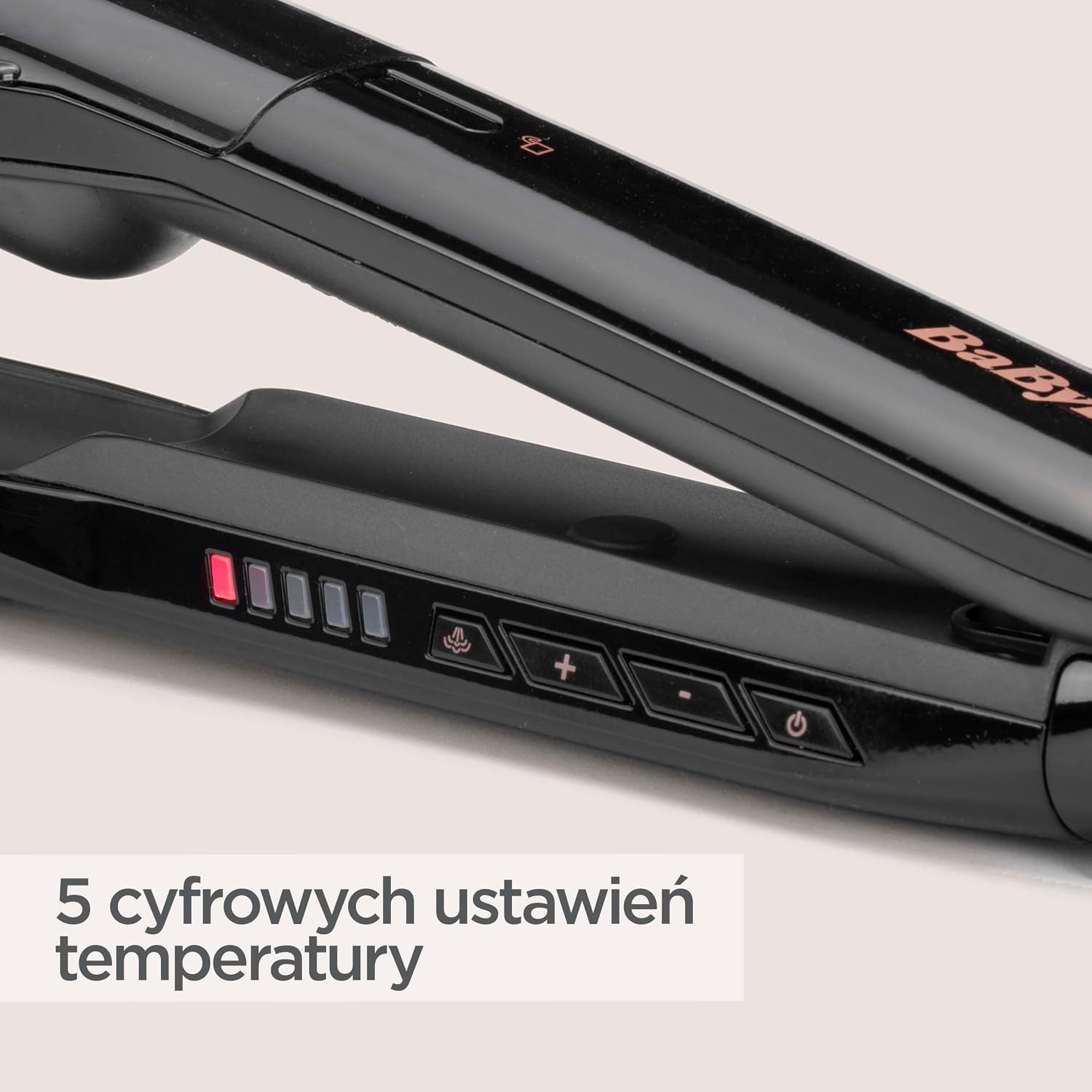 Detalle 1 de BaByliss ST493E Steam Smooth – parowa prostownica z ceramicznymi płytkami XL 39 mm