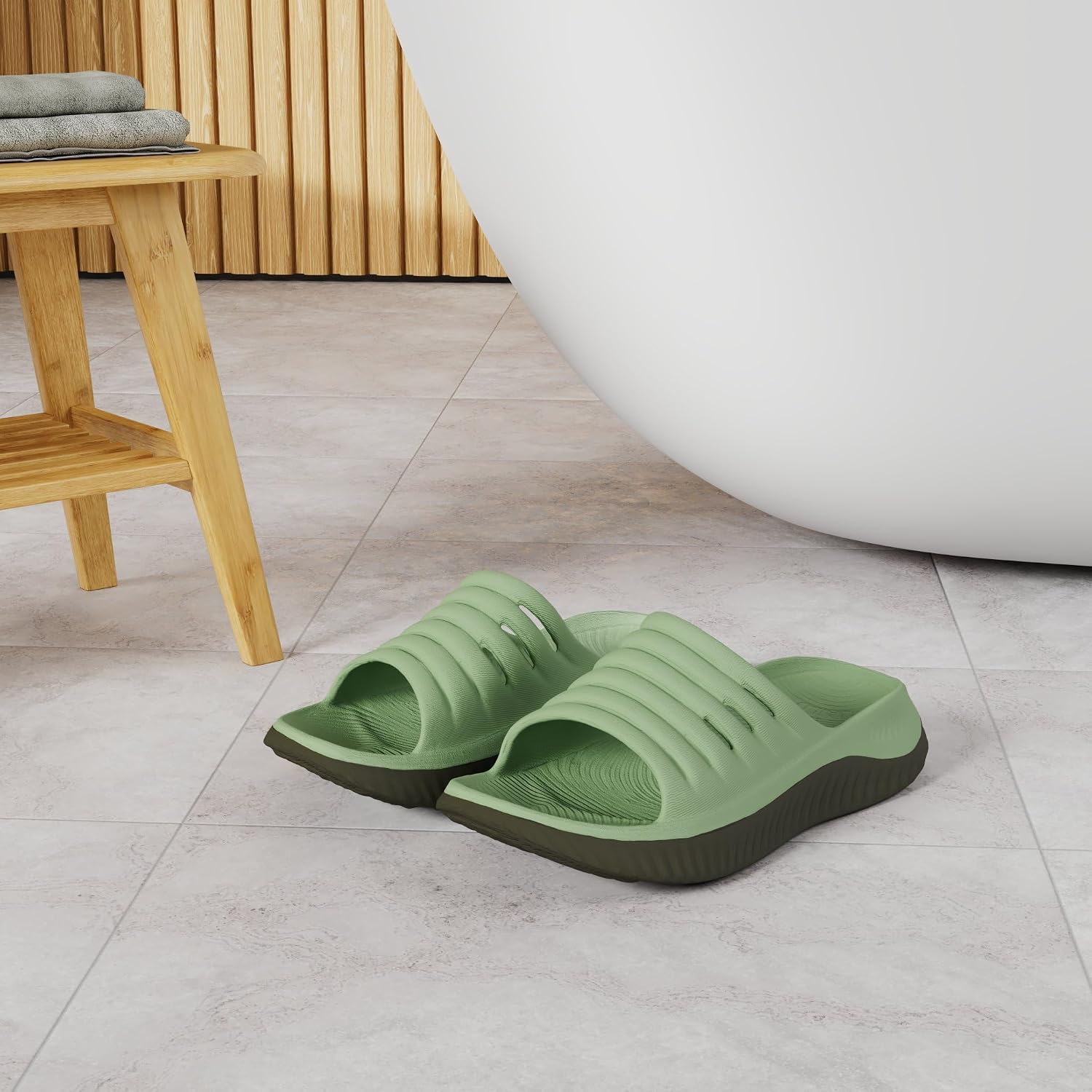 Detalle de KuaiLu Womens Recovery Sandals with Orthotic Arch Support and Cloud Foam Cushion