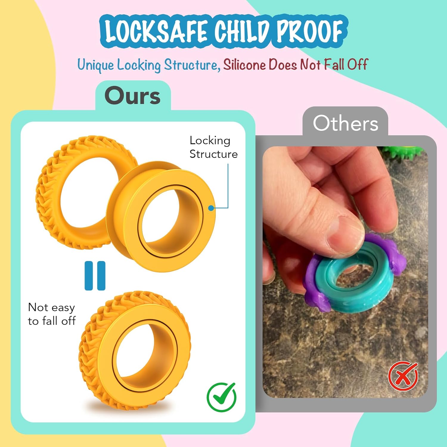 Thumbnail 5 de Fidget Ring Toys: 36 sensorische Ringe mit 6 Texturen – lautlos zur Angstbewältigung, ADHD und Autismus