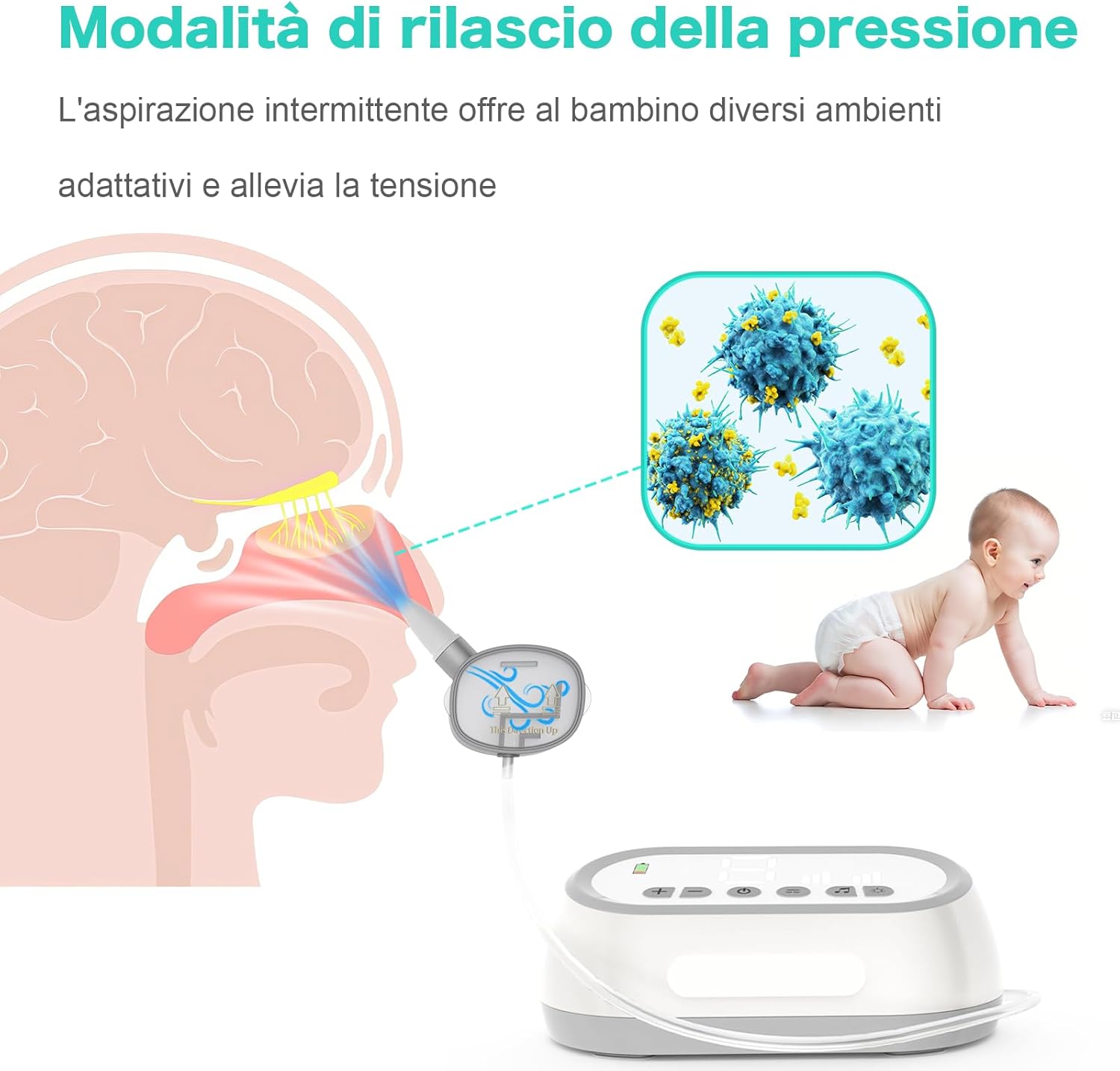 Thumbnail 5 de AZHE Aspiratore nasale per bambini: lavabile, silenzioso e a 6 livelli con musica e luce LED