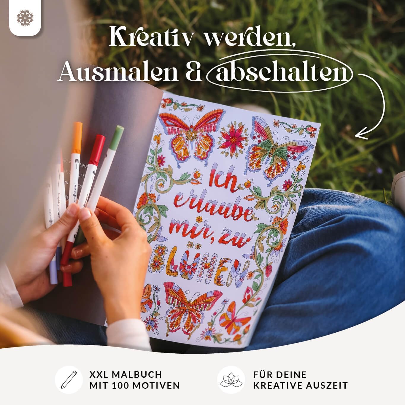 Detalle 2 de Lebenskompass Malbuch 100 Motive Entspannung 📘
