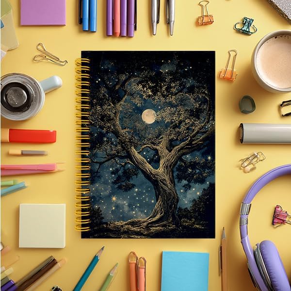 Detalle 2 de Wagoba William Morris Inspired Tree Spiral Hardcover Notebook, 5.5 x 8.3 Inch