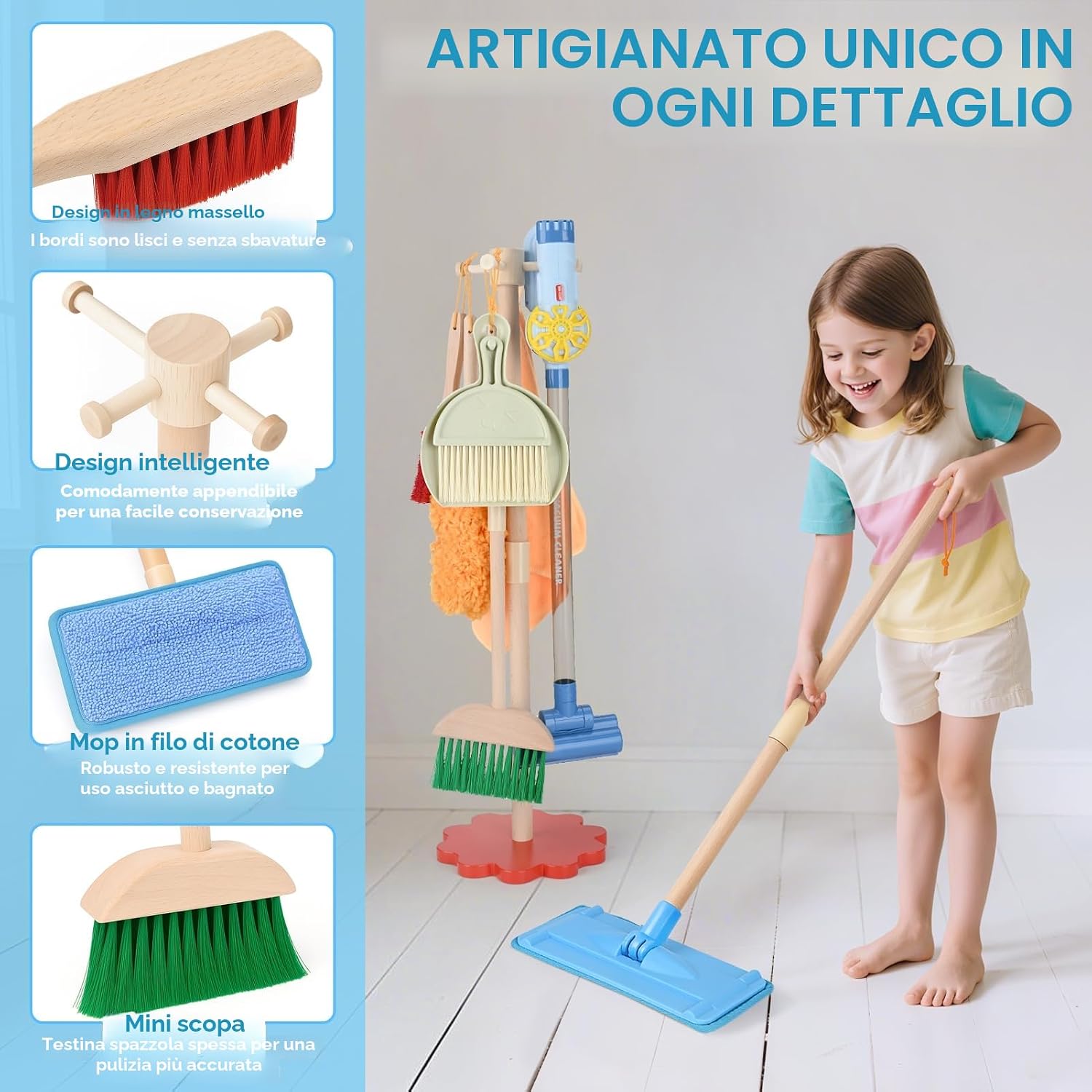 Detalle de Dreamon Aspirapolvere per bambini con aspirazione e funzione audio + set da 11 accessori