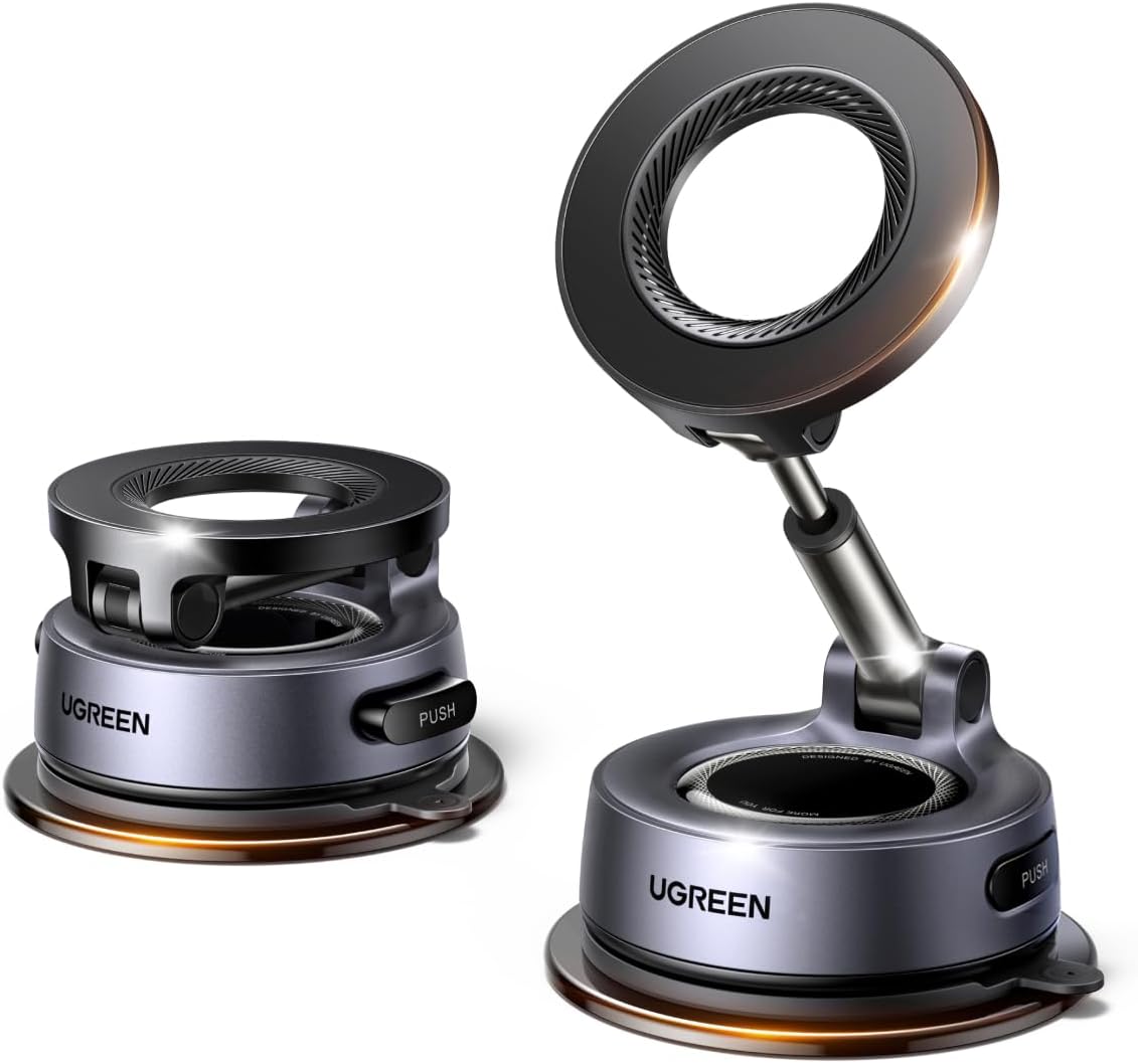 Detalle de UGREEN Upgraded MagSafe Car Phone Mount with 30 N52 Magnets and Telescopic Arm