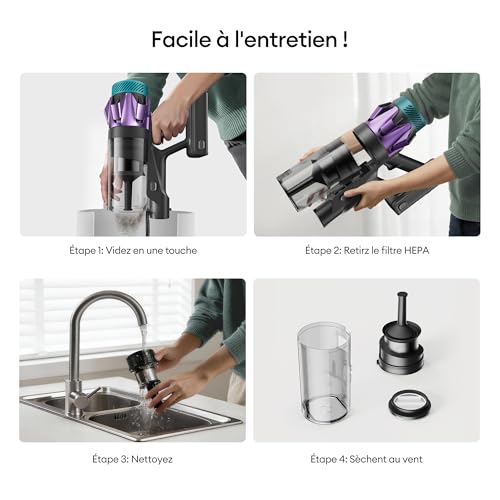 Thumbnail 12 de Ultenic U18 Pro – Aspirateur balai sans fil avec GreenEye, 80 min d’autonomie et HEPA H13