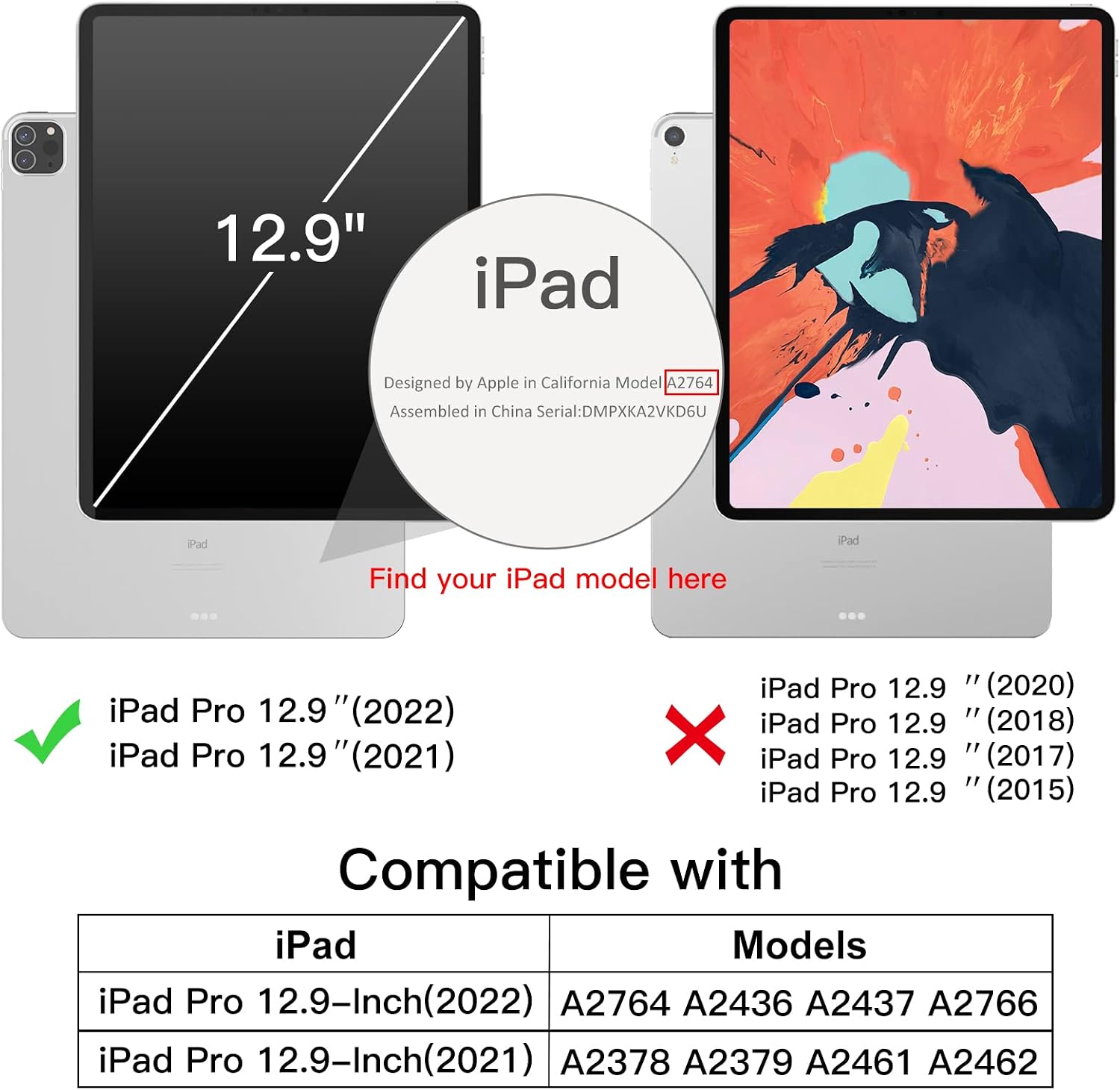 Thumbnail 1 de JETech Case for iPad Pro 12.9-Inch (6th/5th Gen)