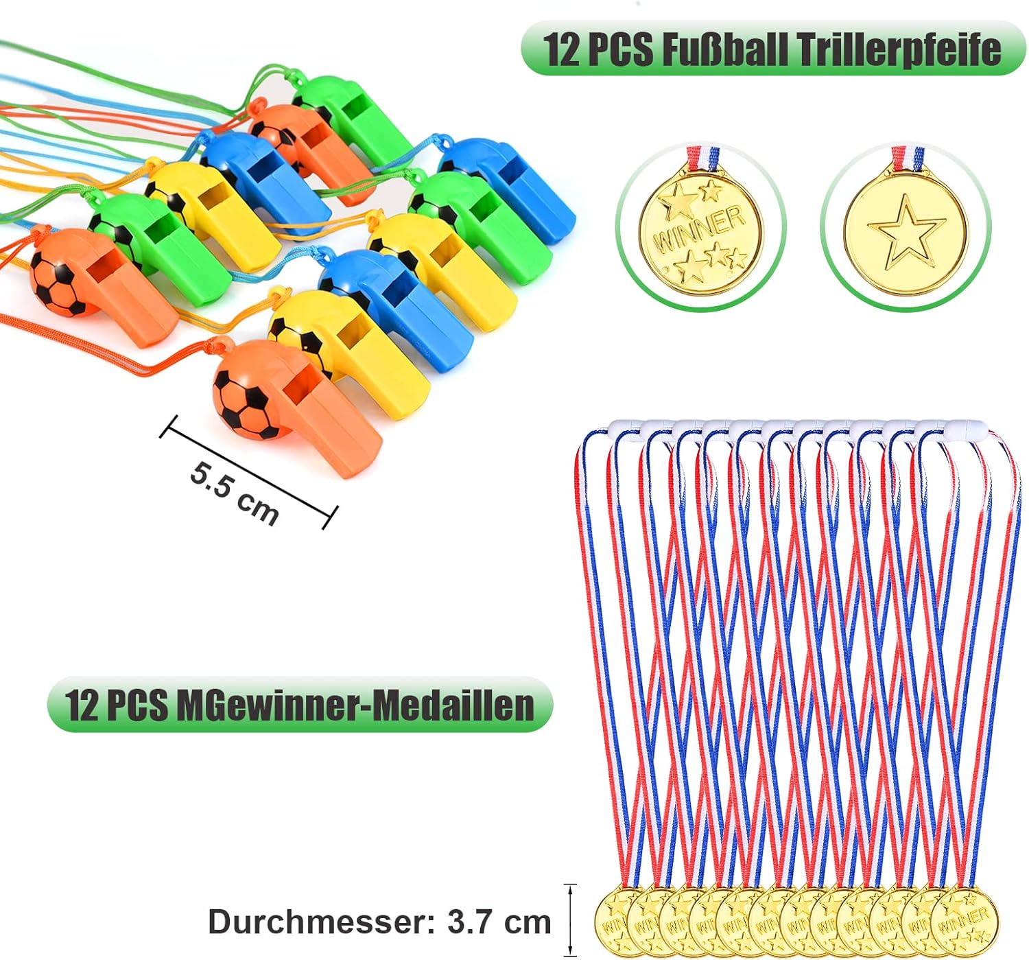 Detalle de GOLDGE 87Pcs Fußball Party Mitgebsel – 87-teiliges Set für Kindergeburtstag und Fan-Feier