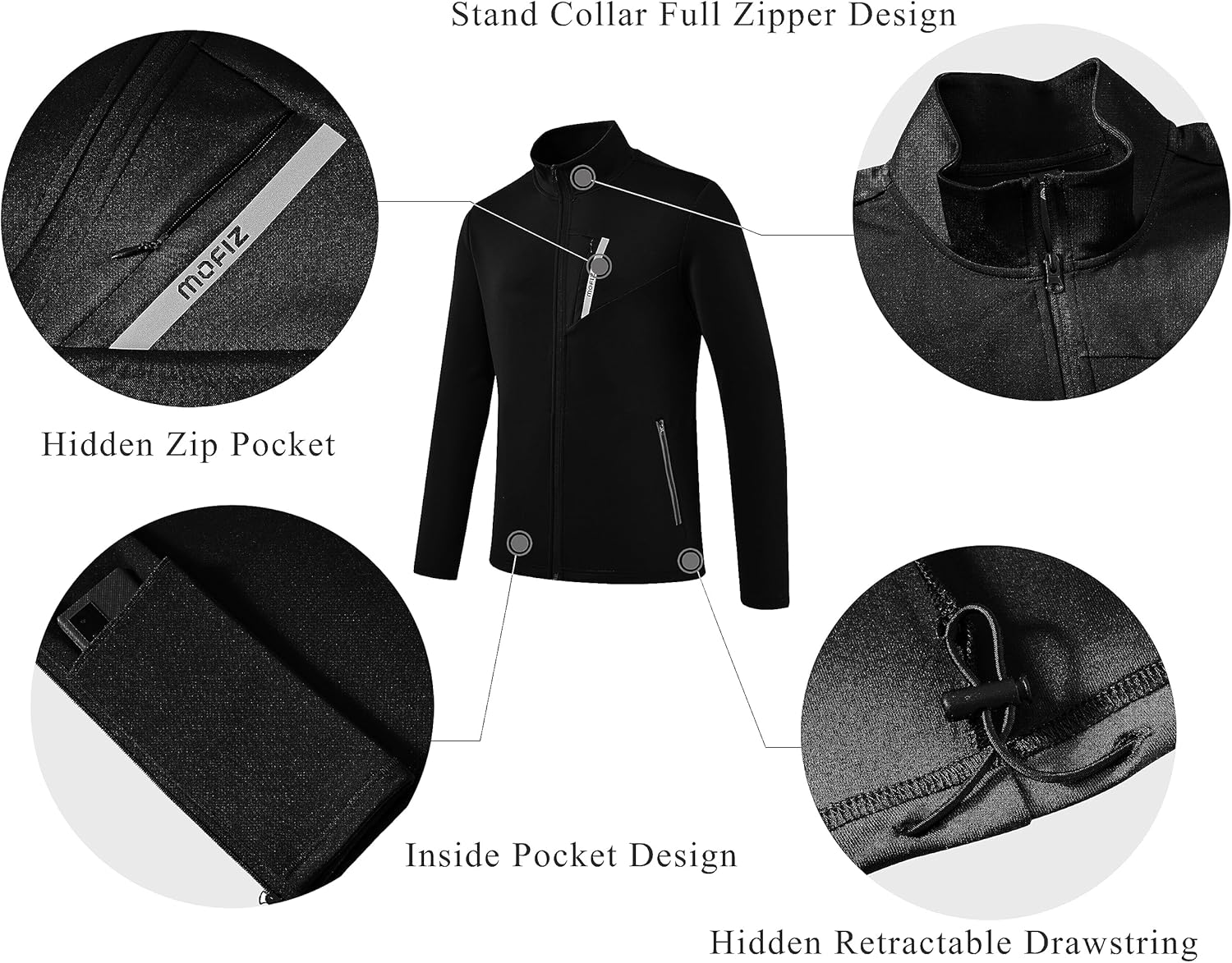 Thumbnail 3 de Survêtement homme AjezMax 2 pièces manches longues, polyester léger avec fermeture éclair