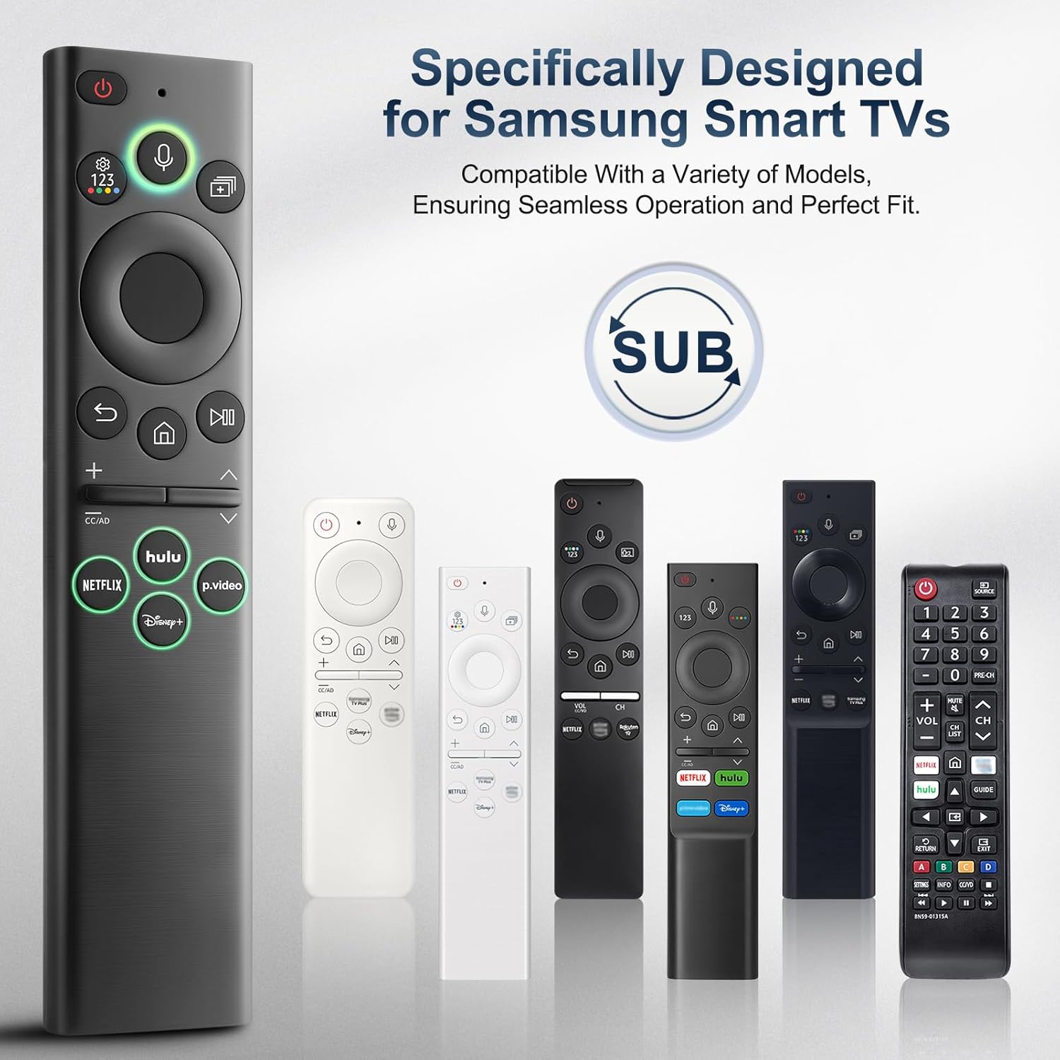 Detalle de Samsung TV Universal Voice Remote (2019-2026) — Replacement Remote with 4 Shortcuts