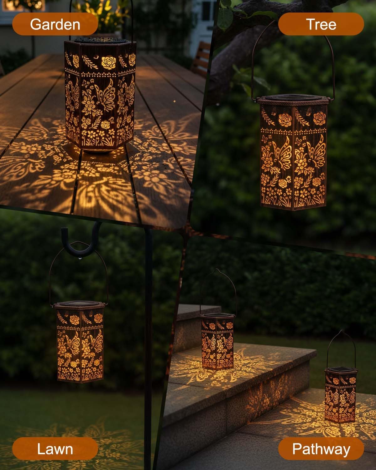 Thumbnail 5 de Butterfly Solar Lantern Garden Ornament for Mum – IP65 Hexagon Outdoor Lantern