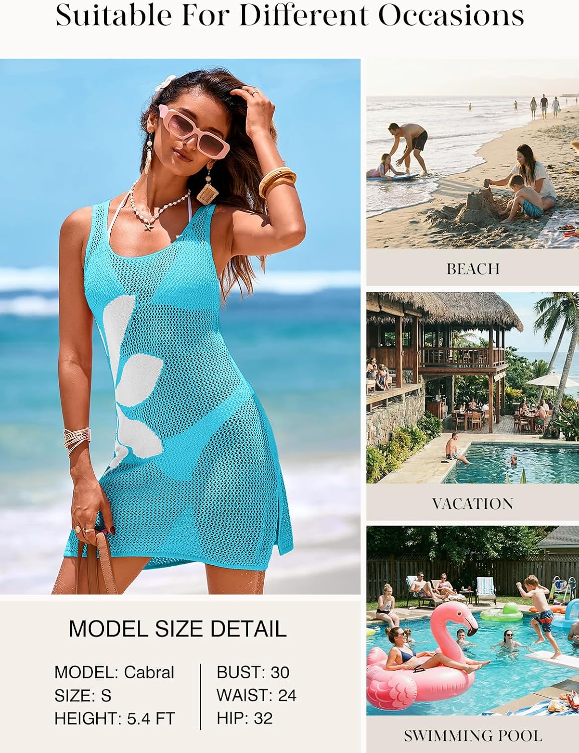 Thumbnail 3 de Dokotoo Crochet Floral Beach Cover Up for Women – S to XXL