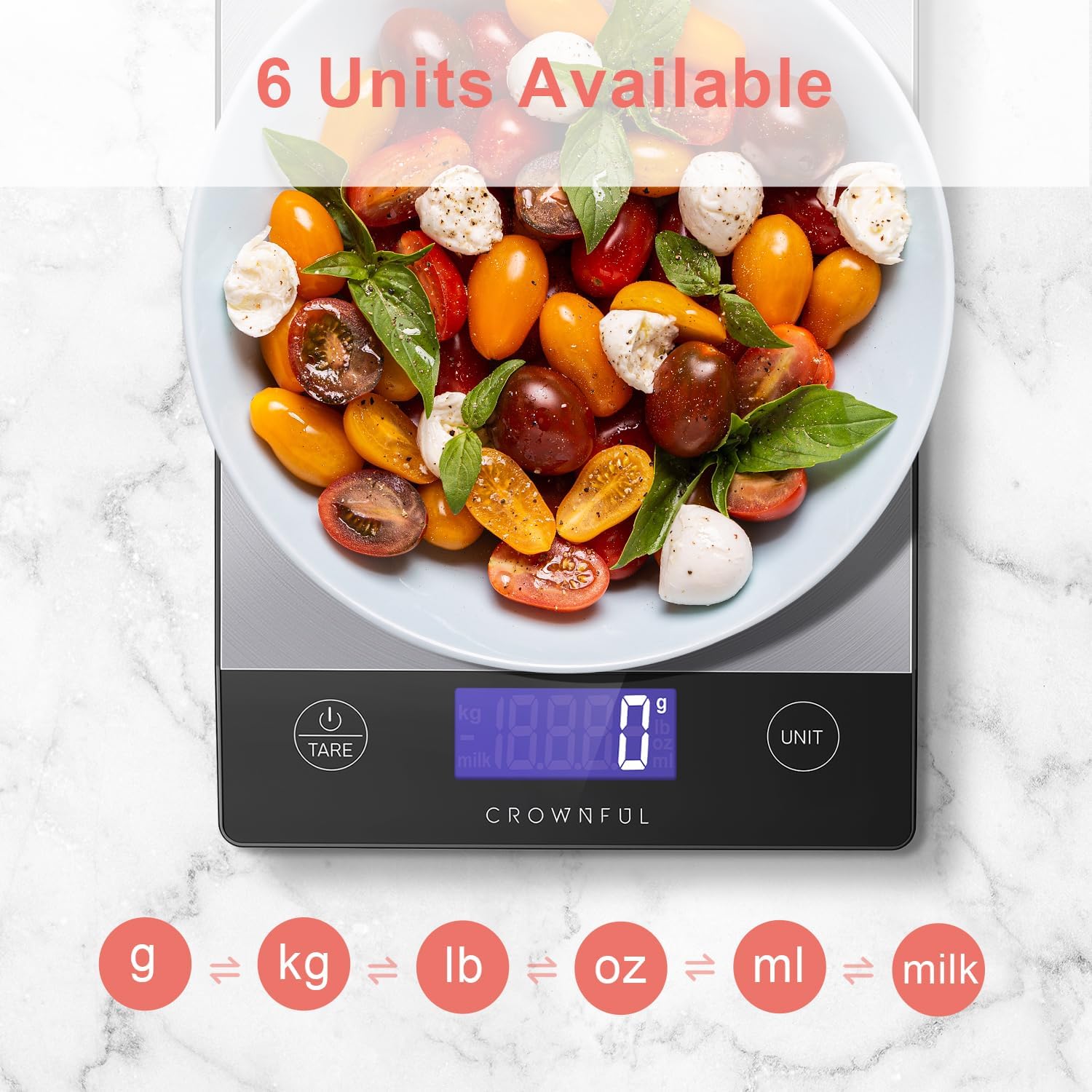 Thumbnail 3 de CROWNFUL Food Scale 33lb ⚖