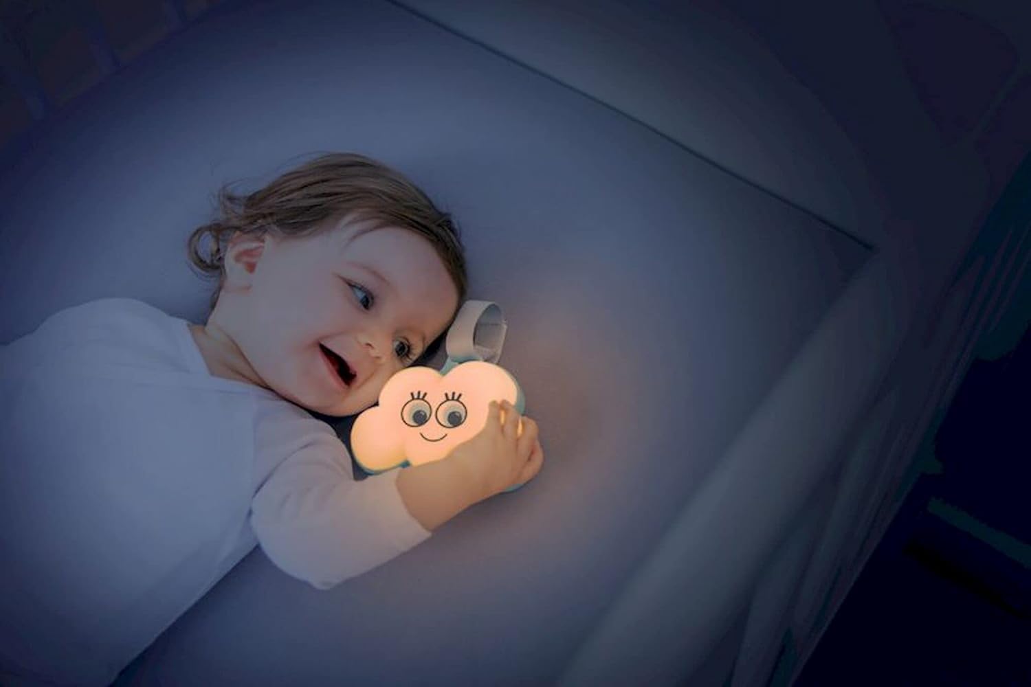 Detalle de Badabulle Veilleuse Bébé Musicale & Lumineuse Nuage Ultra Nomade — Lumière douce, 15 berceuses et arrêt automatique