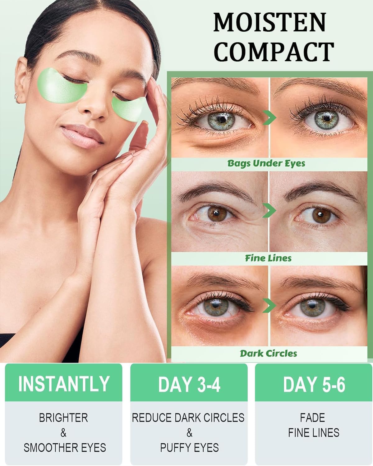 Detalle de KAIYOCA Aloë Vera oogmasker, 60 hydrogel oogpatches